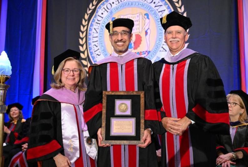 Left to right: Dr. Ned Nix, ACD Regent for Regency 7, Dr. Nader Nadershahi and Dr. Teresa Dolan, 2024 President of the ACD